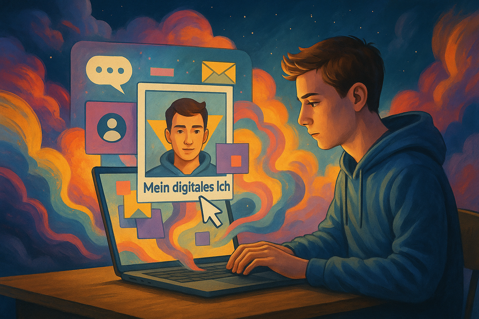 Titelbild zu Digitale Collage – „Mein digitales Ich»